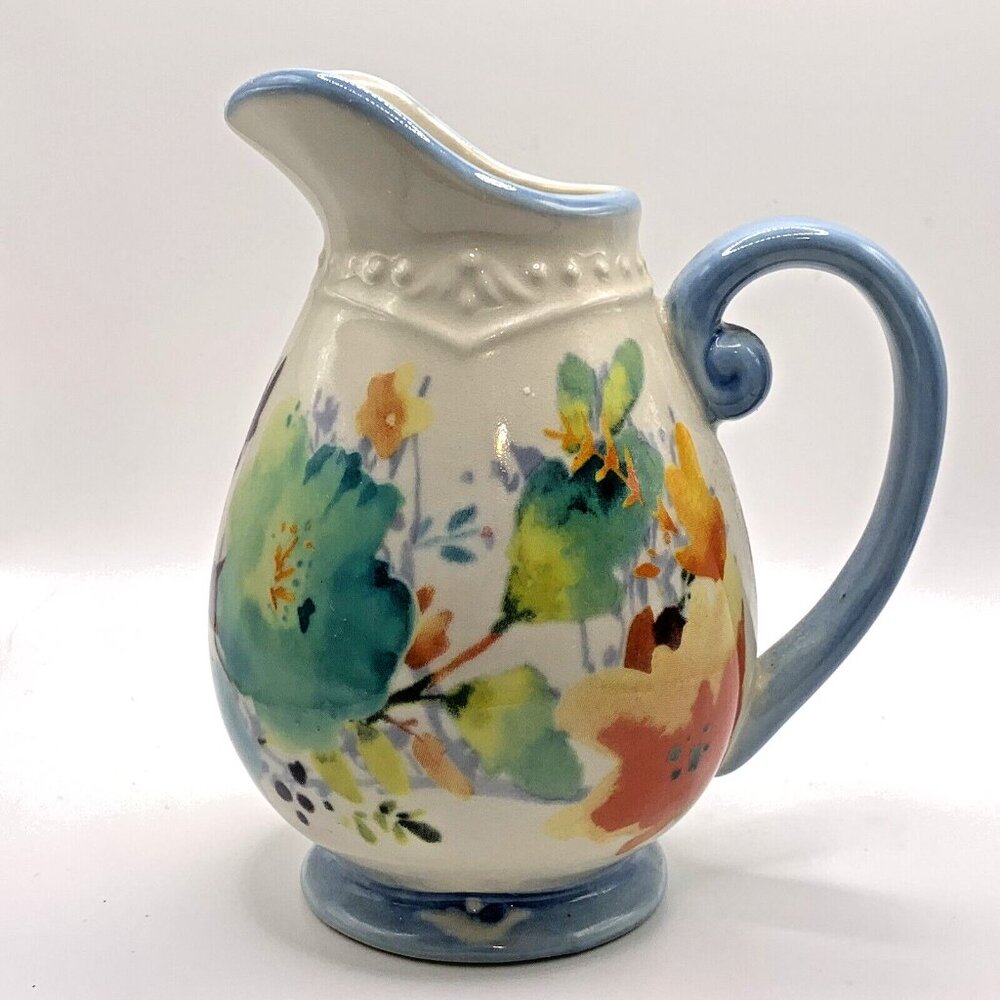 Pioneer Woman Willow Mini Pitcher 11.4 Oz Cream Milk Stoneware - Picture 3 of 6